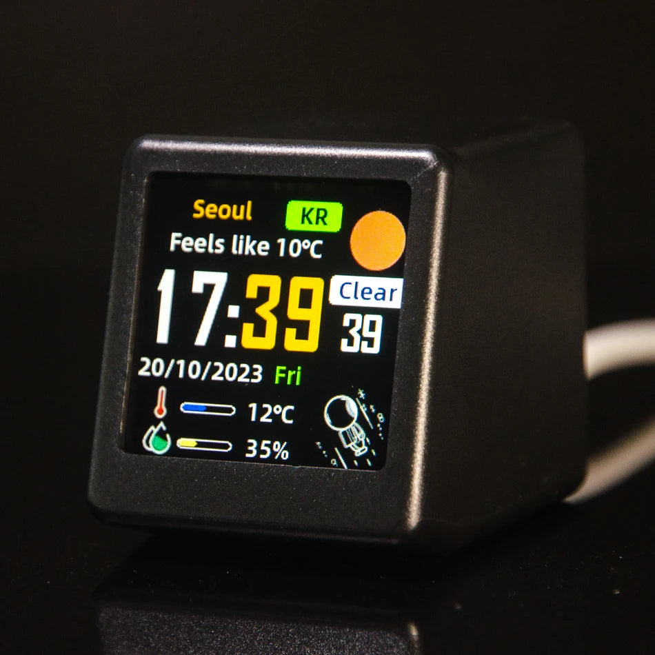 Reloj Digital Meteorológico de Escritorio WiFi GeekMagic - Pantalla LCD IPS, Gadget Decorativo