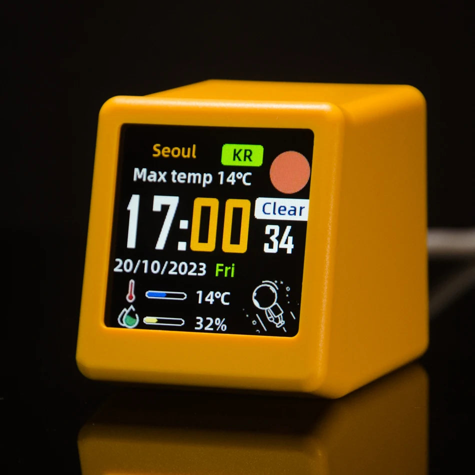 Reloj Digital Meteorológico de Escritorio WiFi GeekMagic - Pantalla LCD IPS, Gadget Decorativo