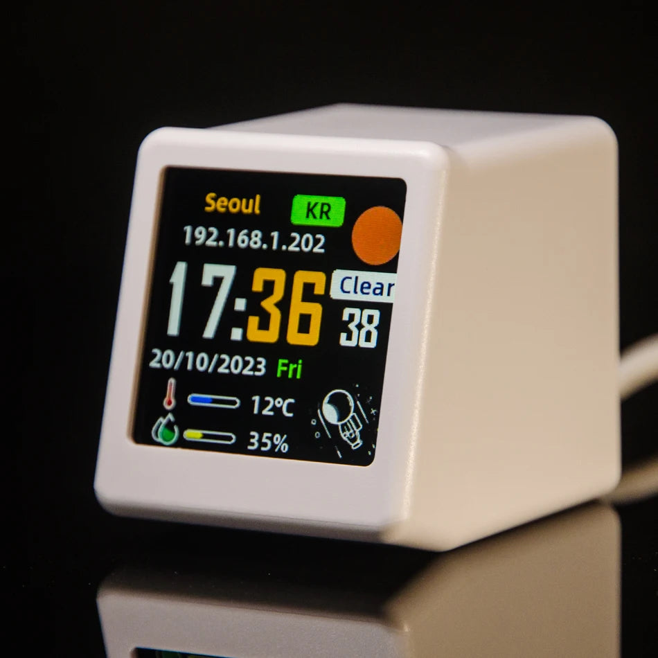 Reloj Digital Meteorológico de Escritorio WiFi GeekMagic - Pantalla LCD IPS, Gadget Decorativo