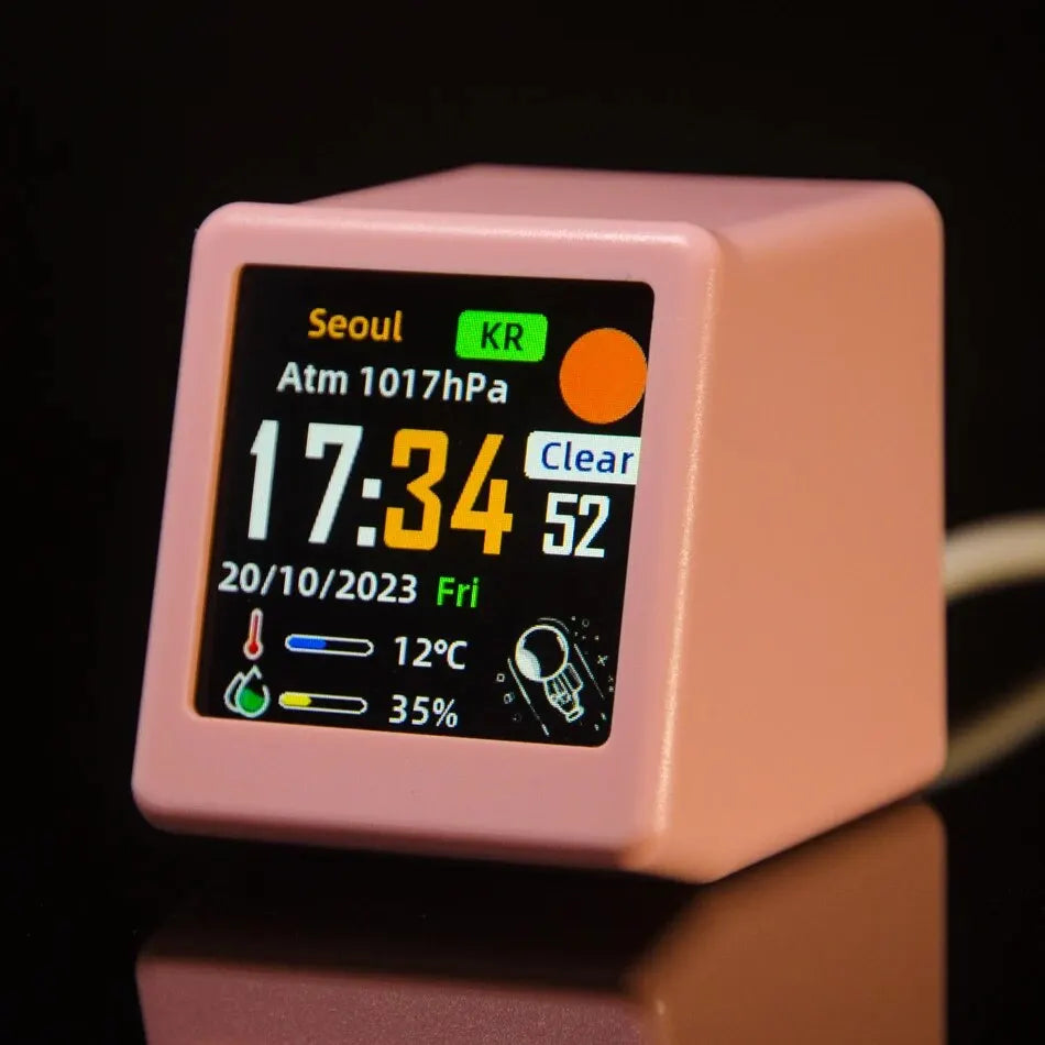 Reloj Digital Meteorológico de Escritorio WiFi GeekMagic - Pantalla LCD IPS, Gadget Decorativo